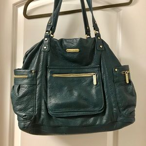 Timi & Leslie faux leather teal diaper bag